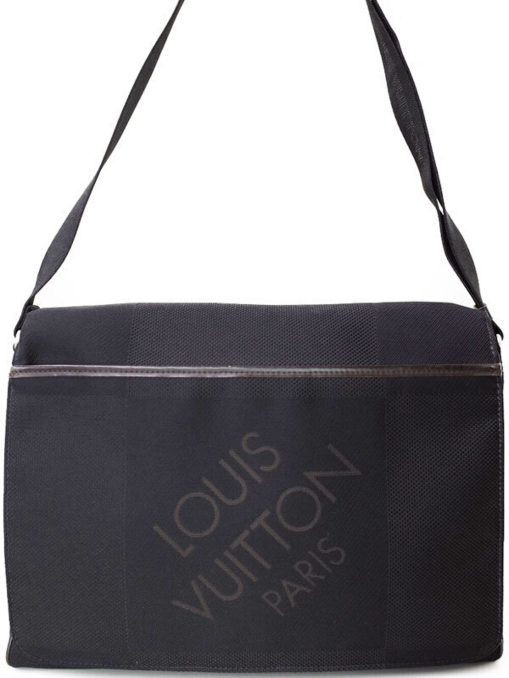 Louis Vuitton Damier Geant Messager NM Shoulder Bag Canvas Leather Purple Black